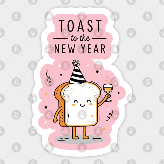 Toast to the New Year Sticker by enrynz